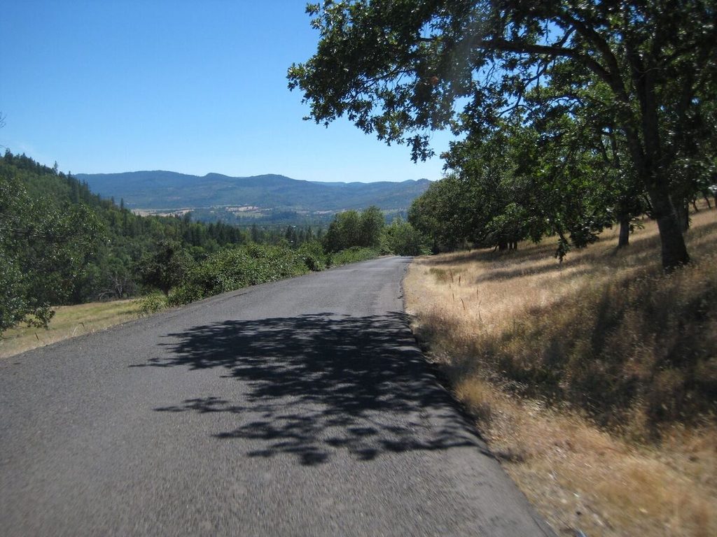 Paved descent on Salt Creek Road.
