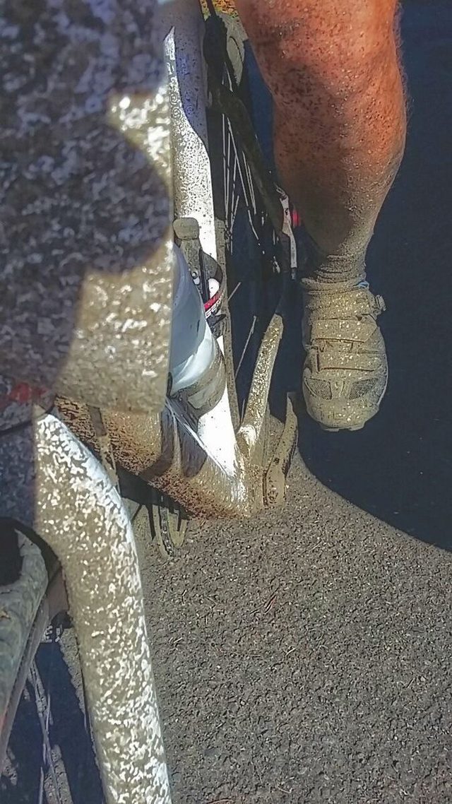 I said it had rained the night before. It made for a really angry drivetrain and a really dirty me before all was said and done.