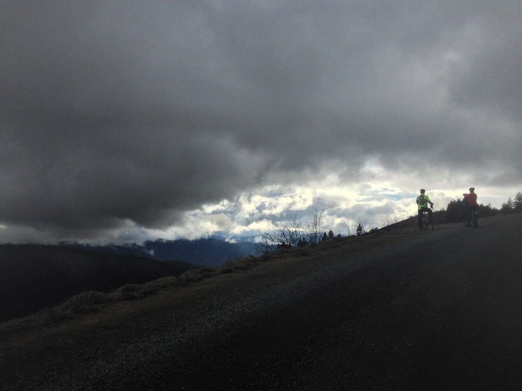 At the top of the final climb.