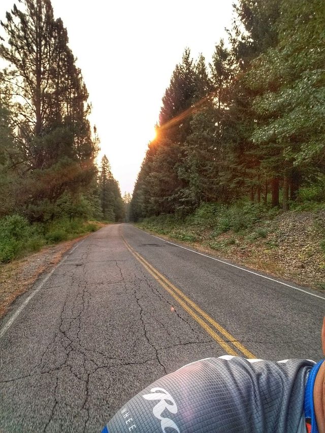 Though the smoke wasn't super thick at the beginning, it was still thick enough to obscure the view of Mt Shasta that is normally visible from this point on the ride.
