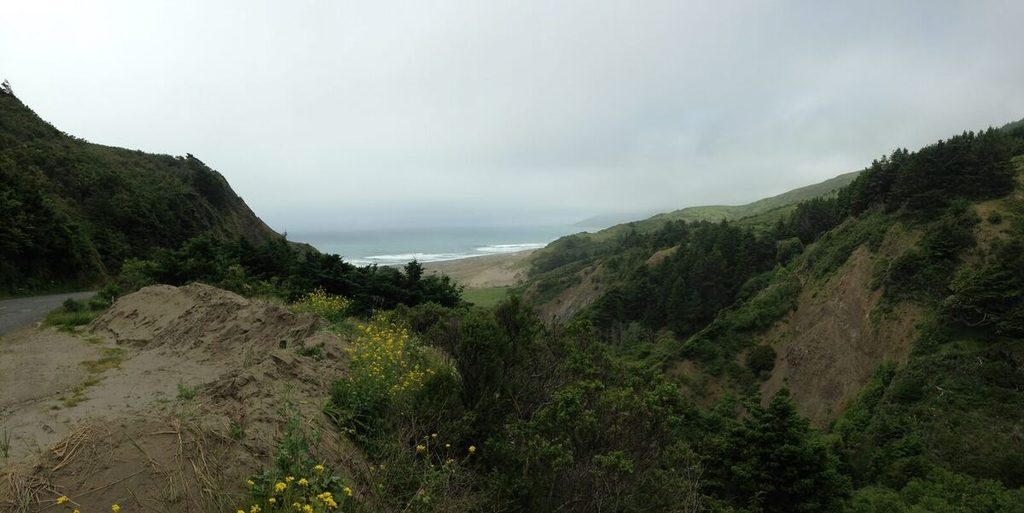 Descending down the final hill toward the coast.