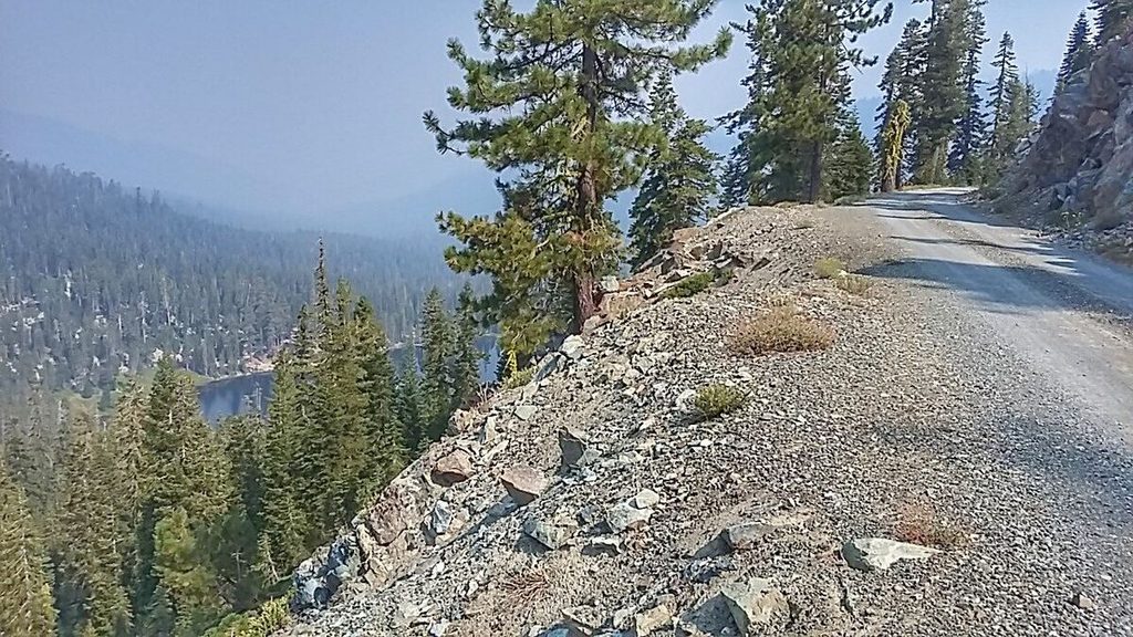 I was just about to turn around on this road and head back when I saw a lake below me. Onward!